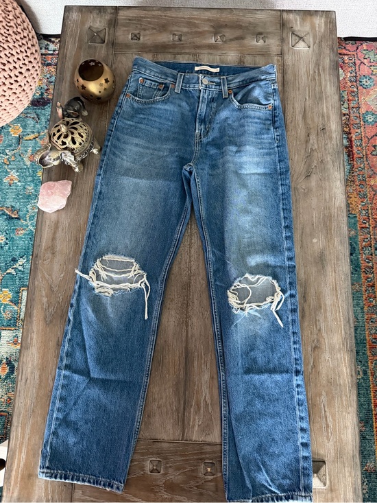 Levi's Denim - Levi’s Low Pro Straight Blue Distressed Jeans